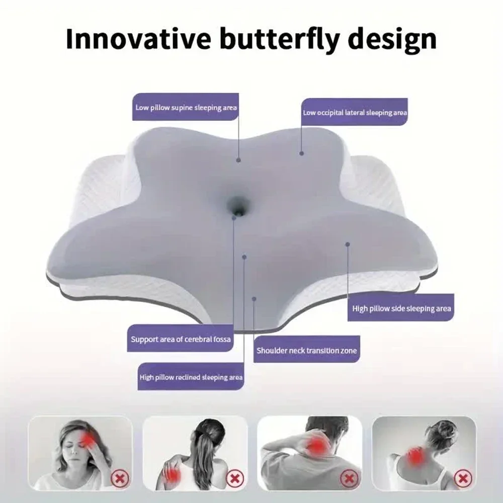 Memory Foam Orthopedic Pillow Neck Pain - وسائد من الإسفنج الذكي على شكل