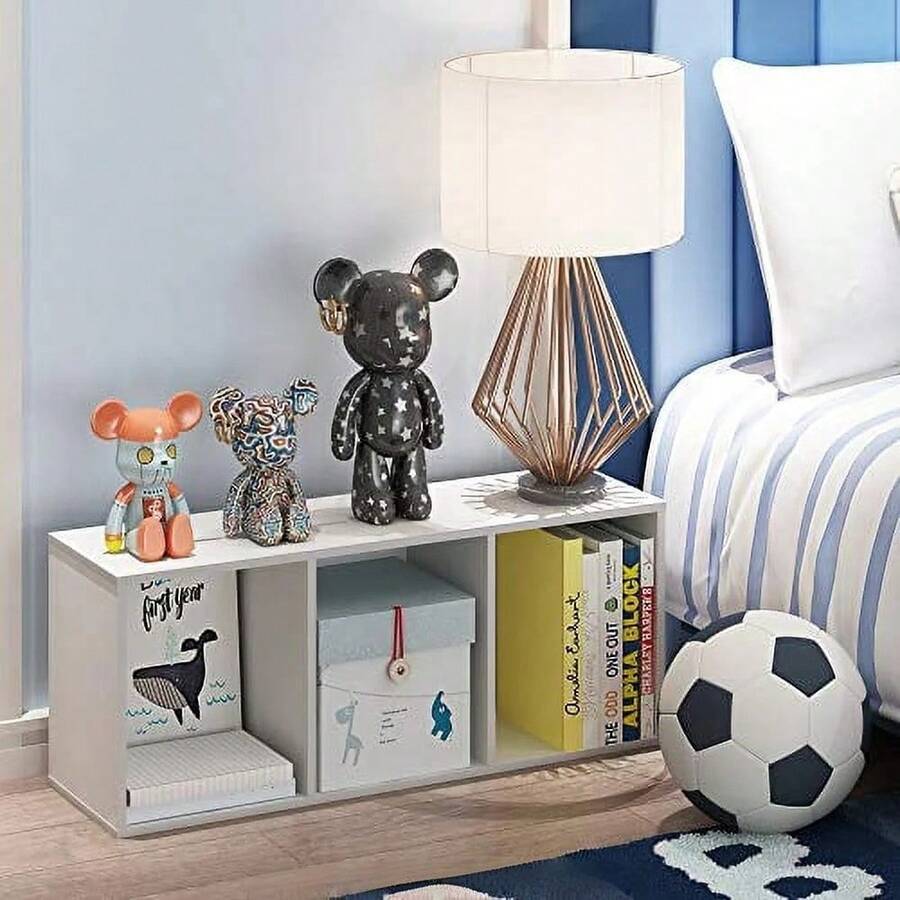Storage & Organization - خزانة كتب مفتوحة بثلاثة طوابق، مصنوعة