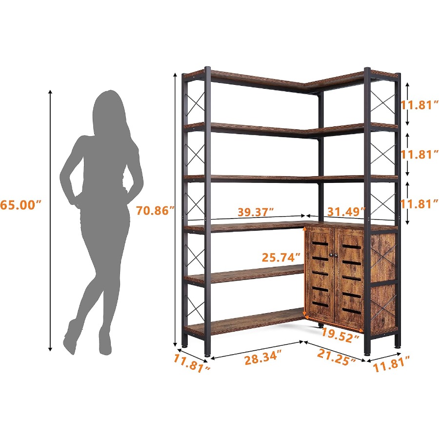 رف كتب زاوي بستة أرفف لغرفة ال - مراجعة Storage & Organization وسعره
