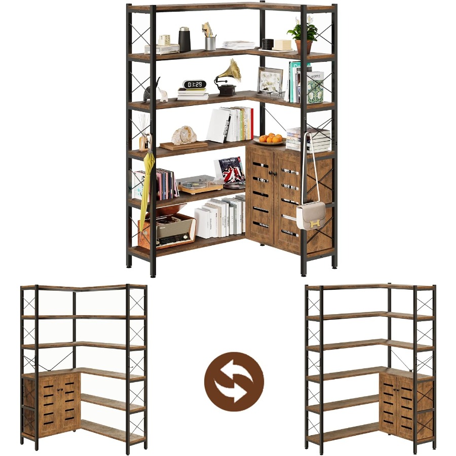 رف كتب زاوي بستة أرفف لغرفة ال - مراجعة Storage & Organization وسعره