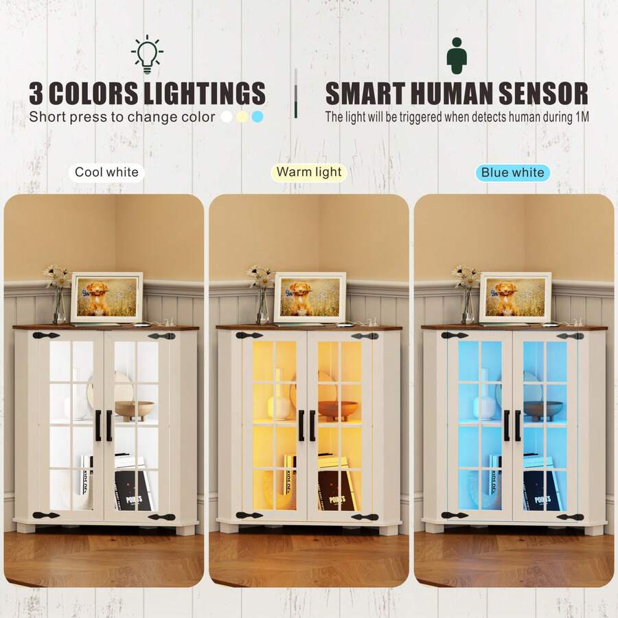 خزانة بتصميم ريفي مع إضاءة LED - مراجعة Storage & Organization وسعره