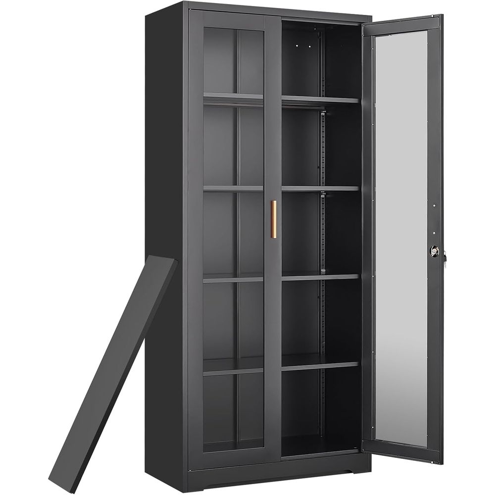 خزانة عرض كوريو بباب زجاجي، خز - مراجعة Storage & Organization وسعره