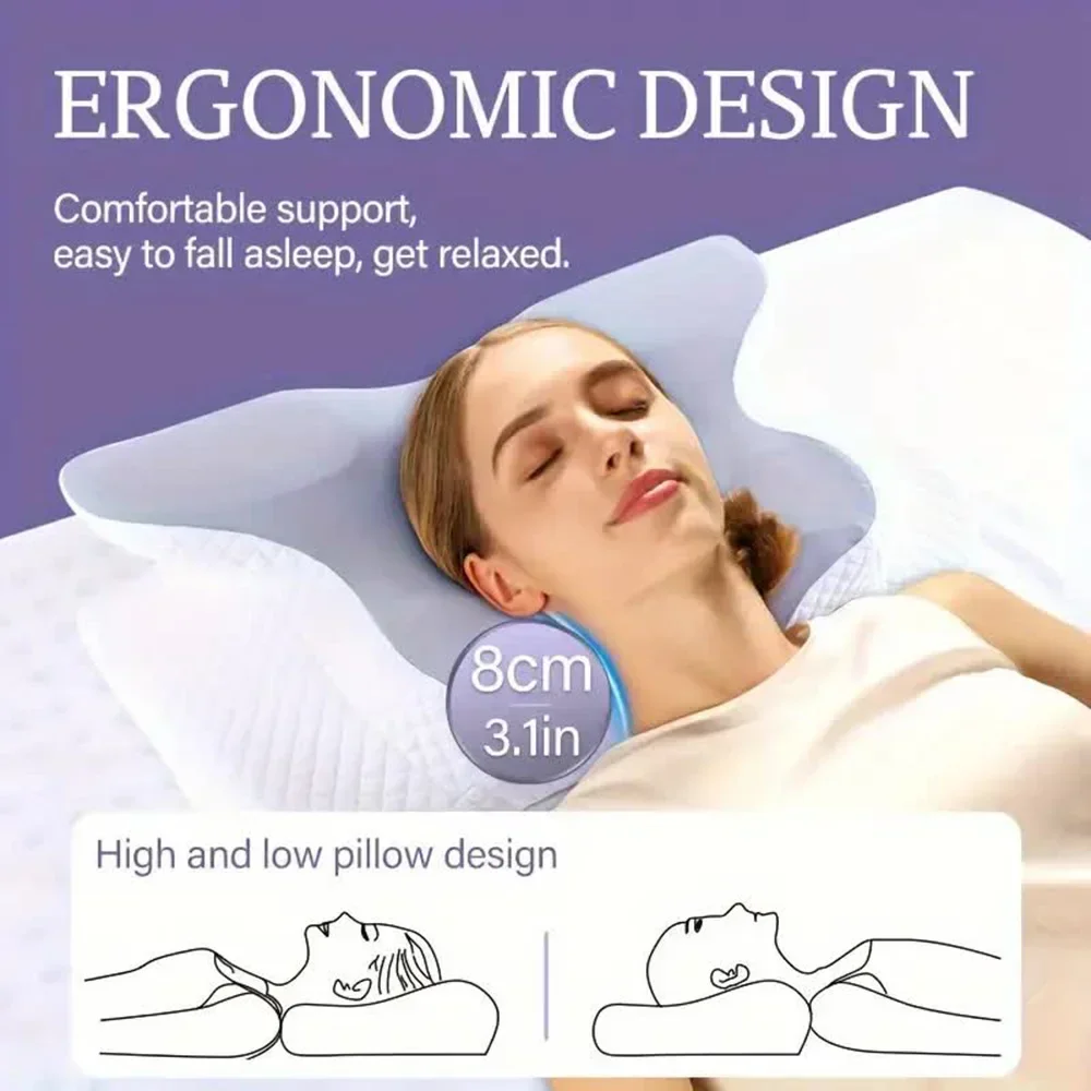وسائد من الإسفنج الذكي على شكل - مراجعة Memory Foam Orthopedic Pillow Neck Pain وسعره
