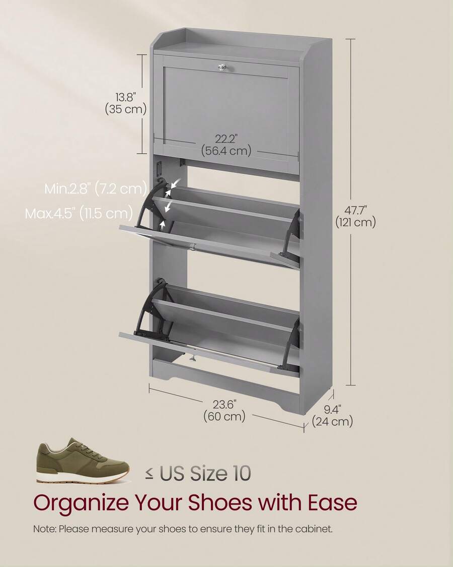 خزانة أحذية بثلاثة أدراج قابلة - مراجعة Storage & Organization وسعره