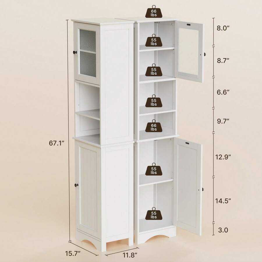 خزانة حمام بأبواب مزدوجة الاتج - مراجعة Storage & Organization وسعره